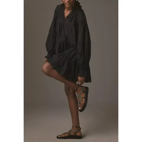 NEW Anthropologie Maeve Long-Sleeve Lace Mini Dress Black Eyelet Babydoll XS - threedaughtersproperties.com NEW Anthropologie Maeve Long-Sleeve Lace Mini Dress Black Eyelet Babydoll XS - threedaughtersproperties.com